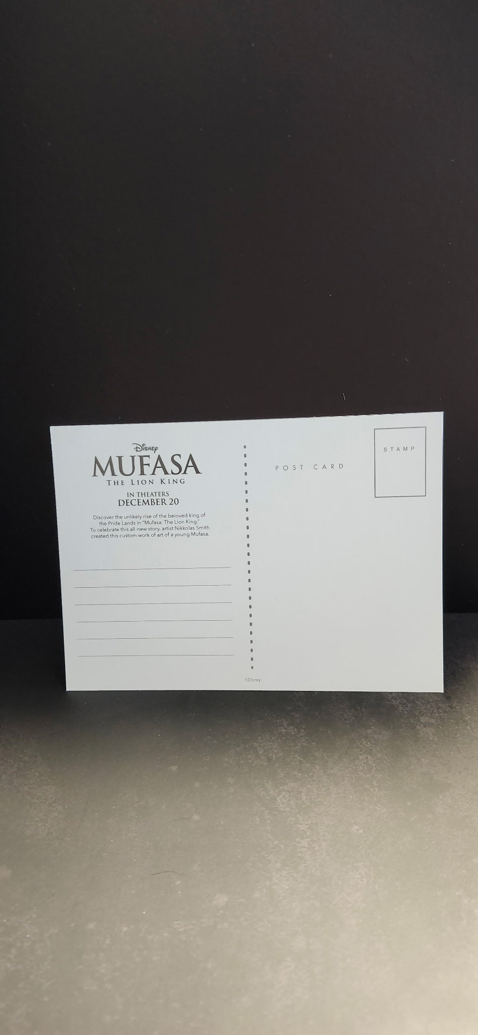 Disney Mufasa The Lion King Annual Passholder 5x7 Postcard WDW 2024
