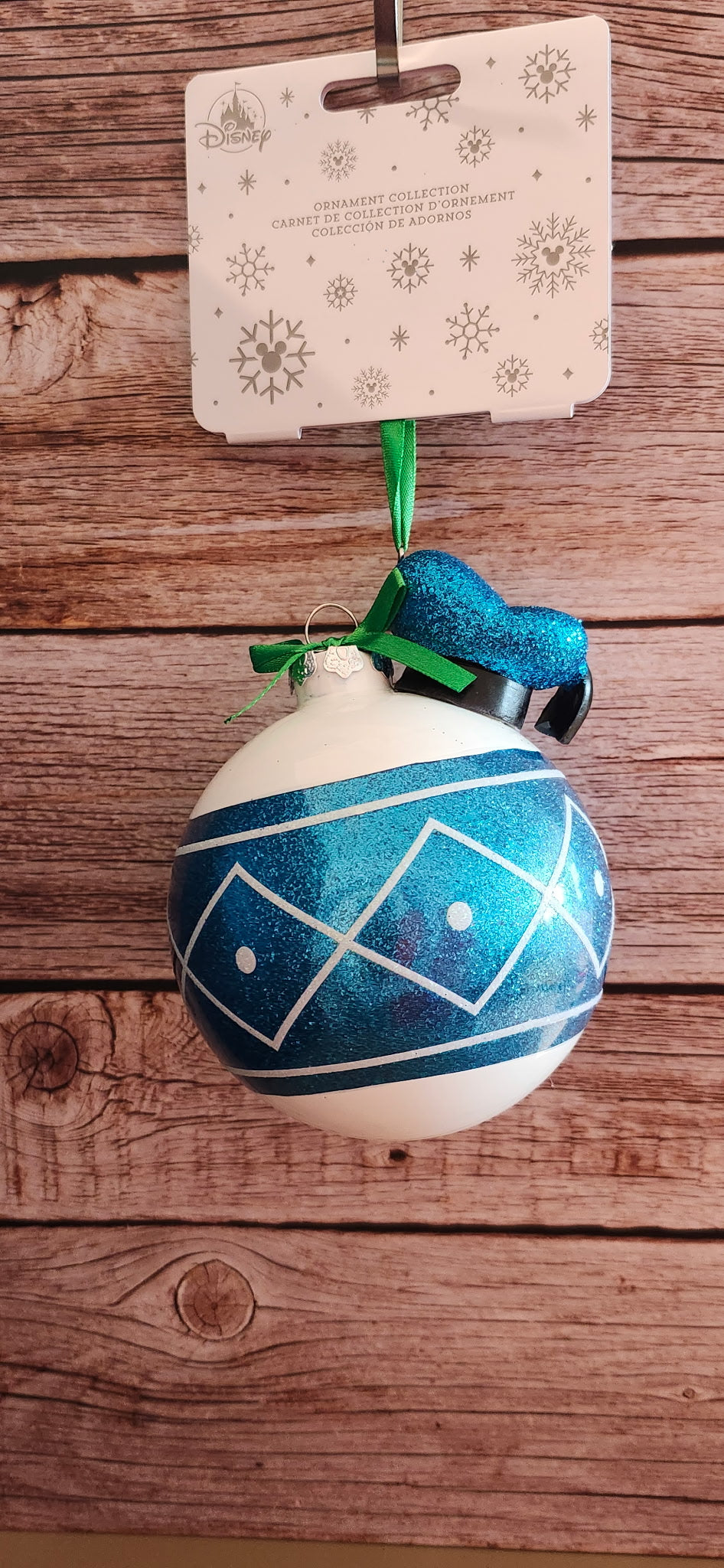 Disney Parks Donald Duck Glass Ornament NWT 5" Glitter Holiday Decor