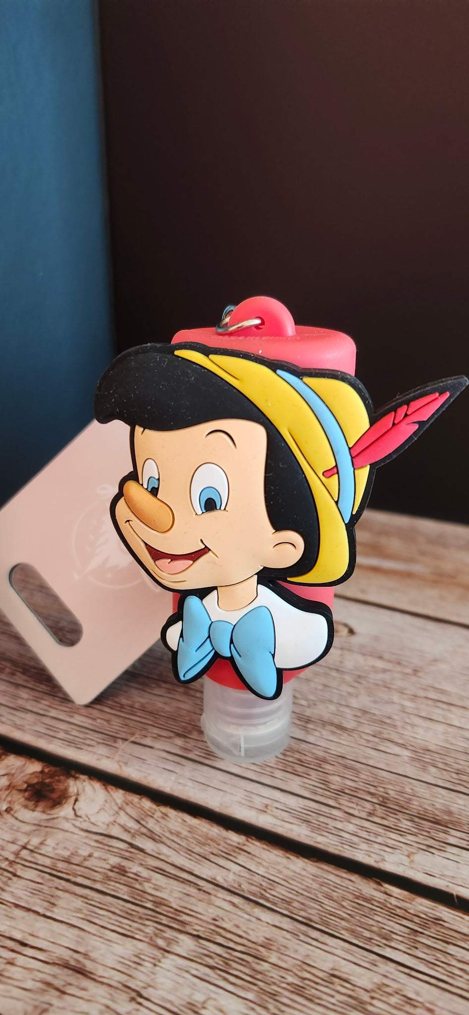 Disney Parks Pinocchio Hand Sanitizer Holder Keychain w/ Sanitizer NWT