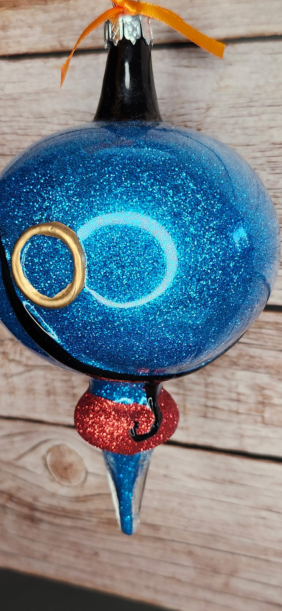 Disney Parks Aladdin Genie Glitter Glass Ornament NWT 7"