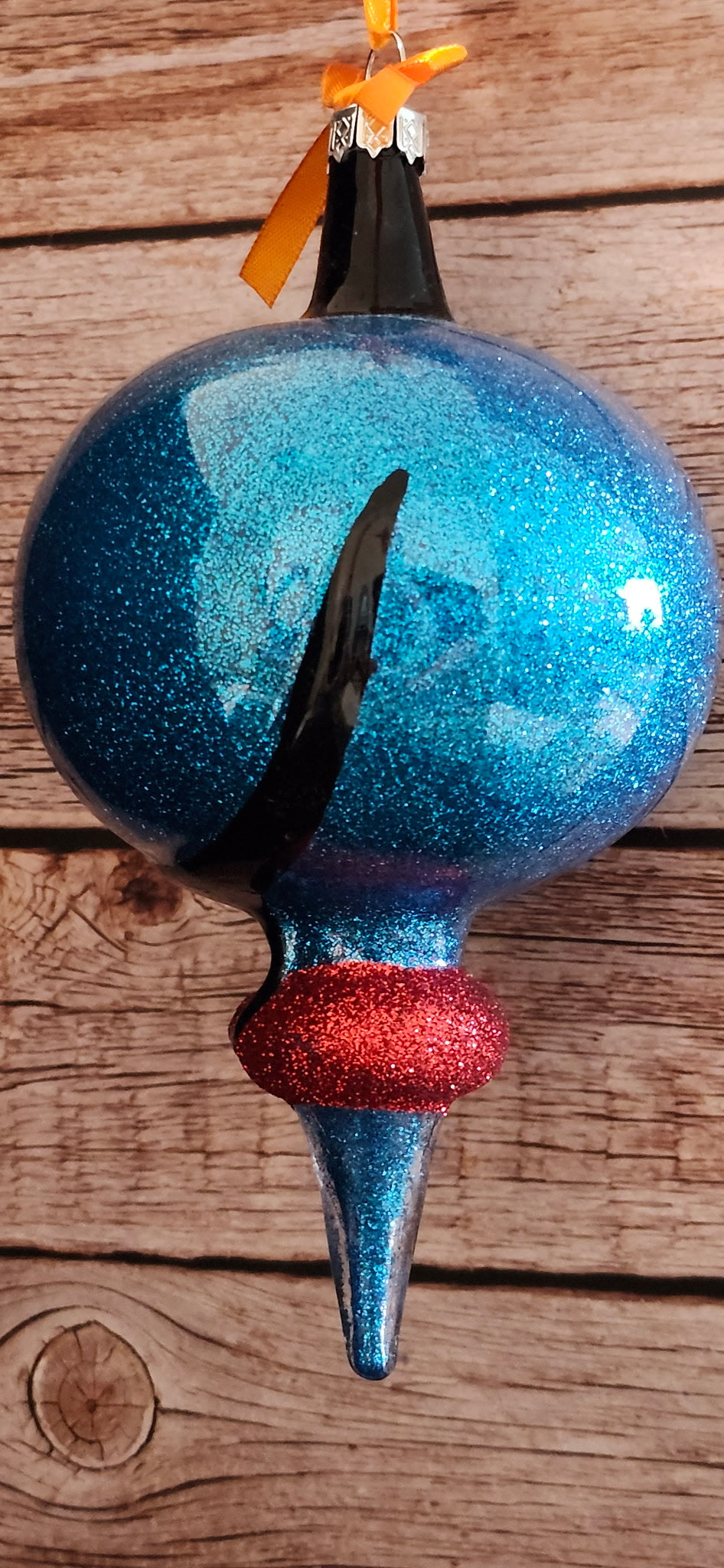 Disney Parks Aladdin Genie Glitter Glass Ornament NWT 7"