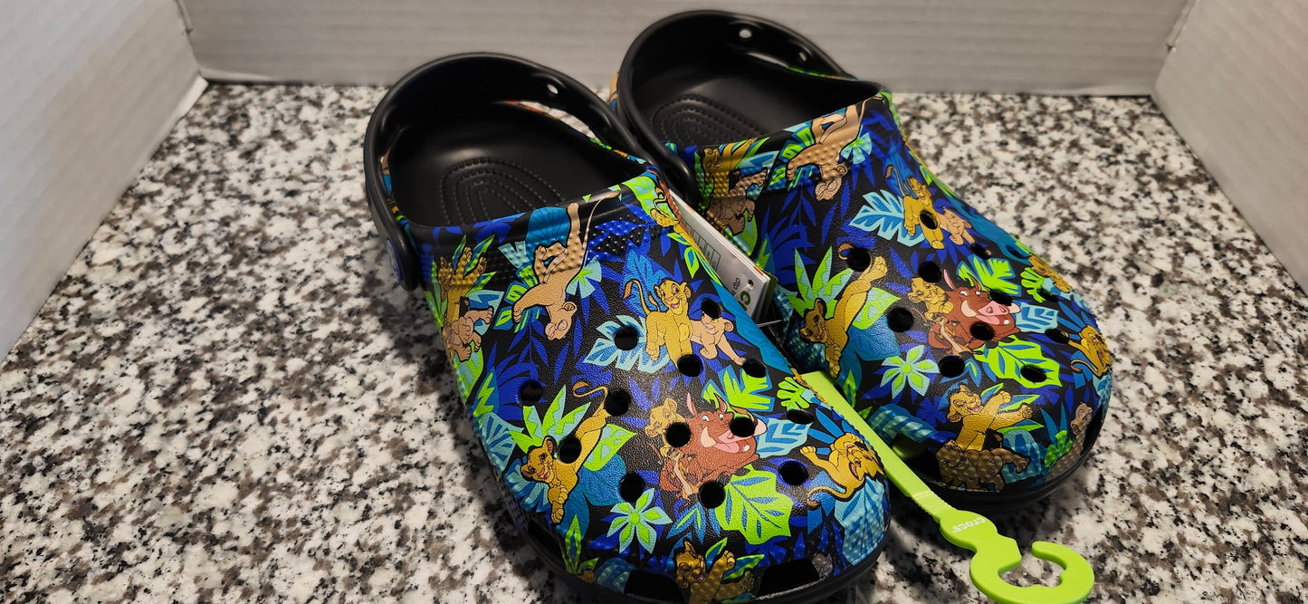 Disney Lion King Classic Crocs Clog M7/W9 NWT Jungle Print