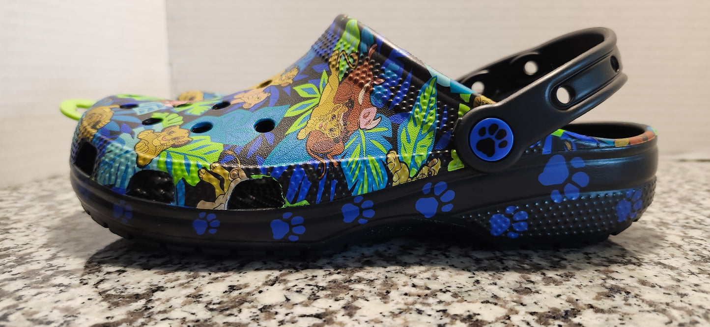 Disney Lion King Classic Crocs Clog M7/W9 NWT Jungle Print