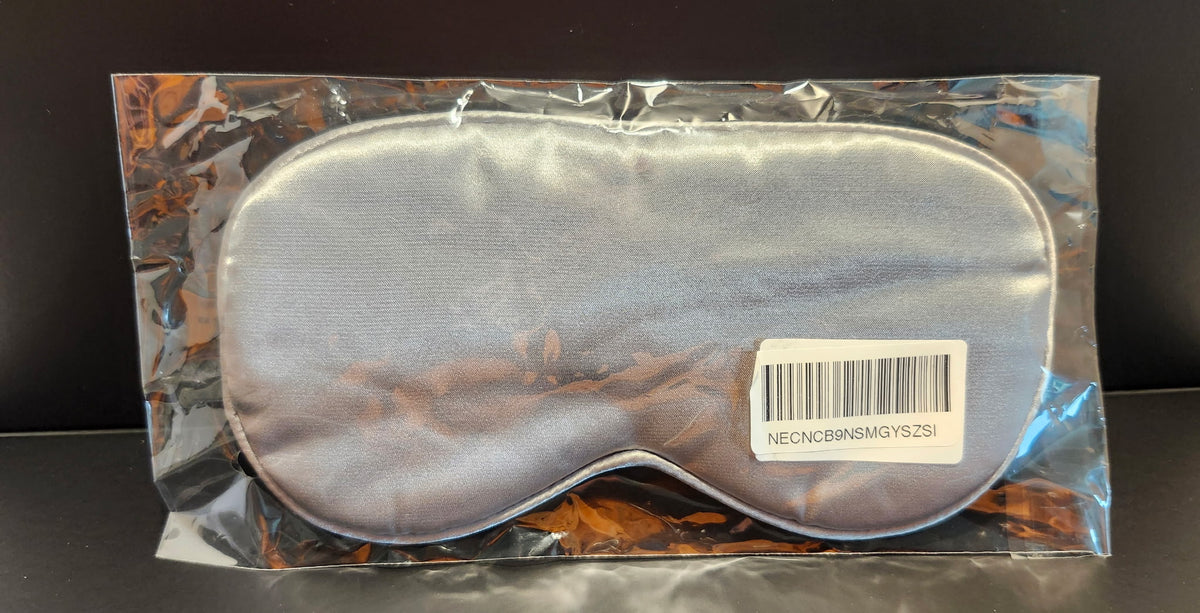 Silver Satin Sleep Mask Soft Eye Cover with Comfort Elastic Band NWT