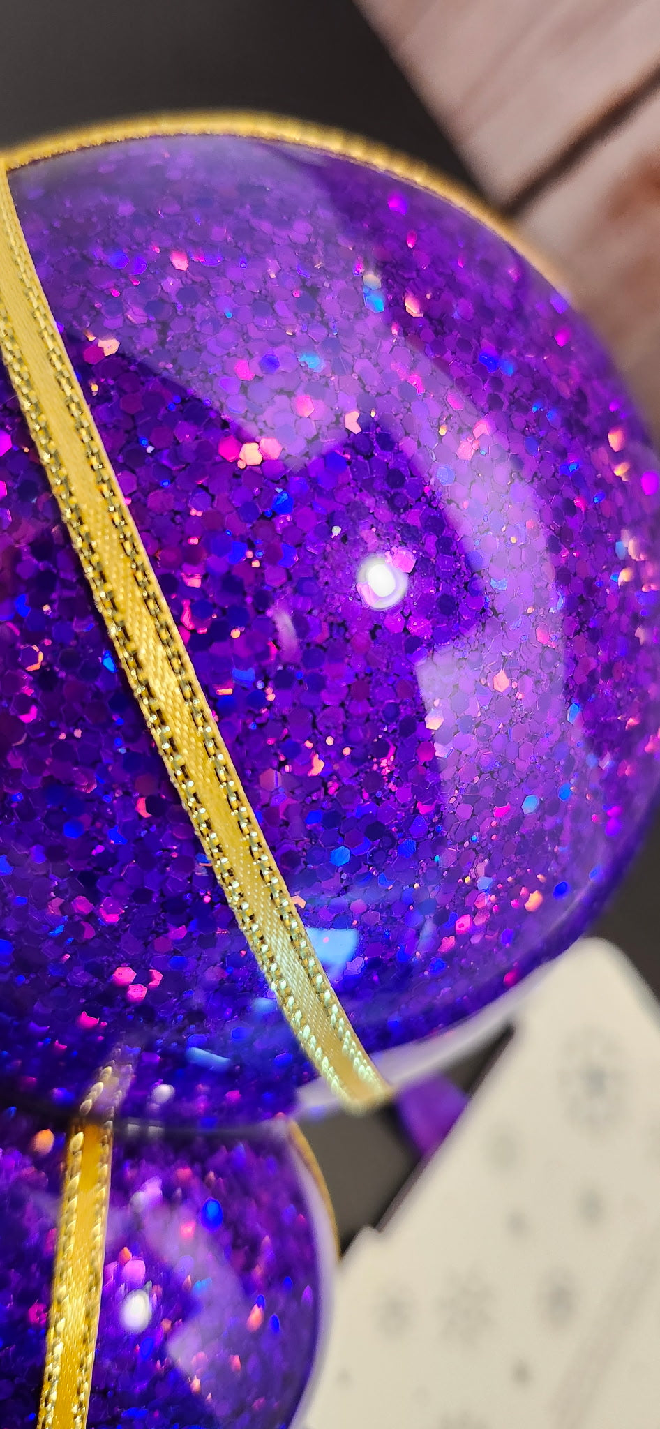 Disney Sketchbook Mickey Icon Purple Glass Glitter Ornament NWT