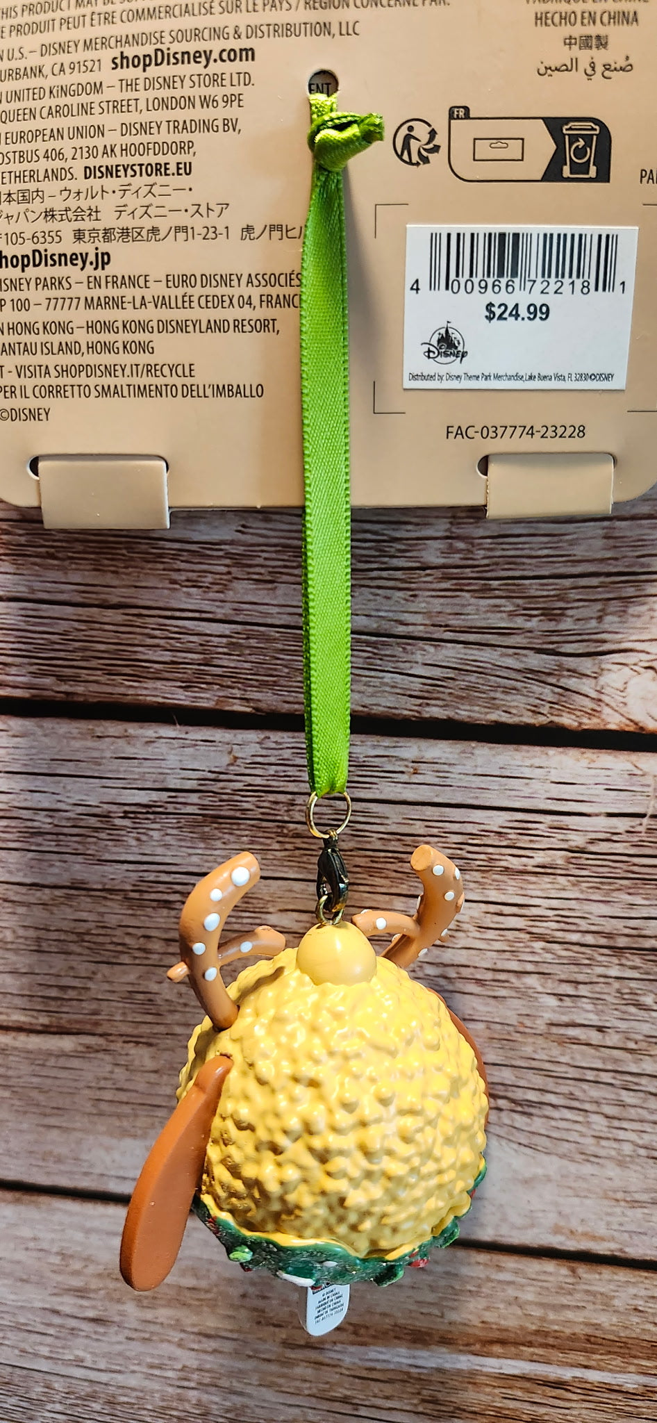 Disney Munchlings Pluto Reindeer Rice Cereal Treat Christmas Ornament NWT
