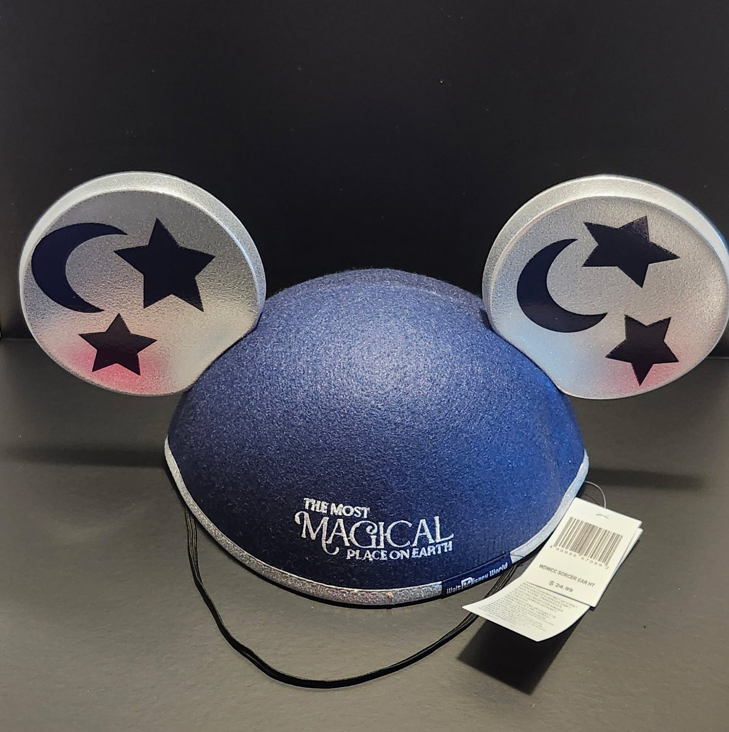 Disney World Magical Place on Earth Mickey Ears Navy Silver Moon Stars NWT