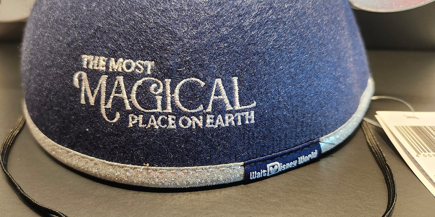 Disney World Magical Place on Earth Mickey Ears Navy Silver Moon Stars NWT