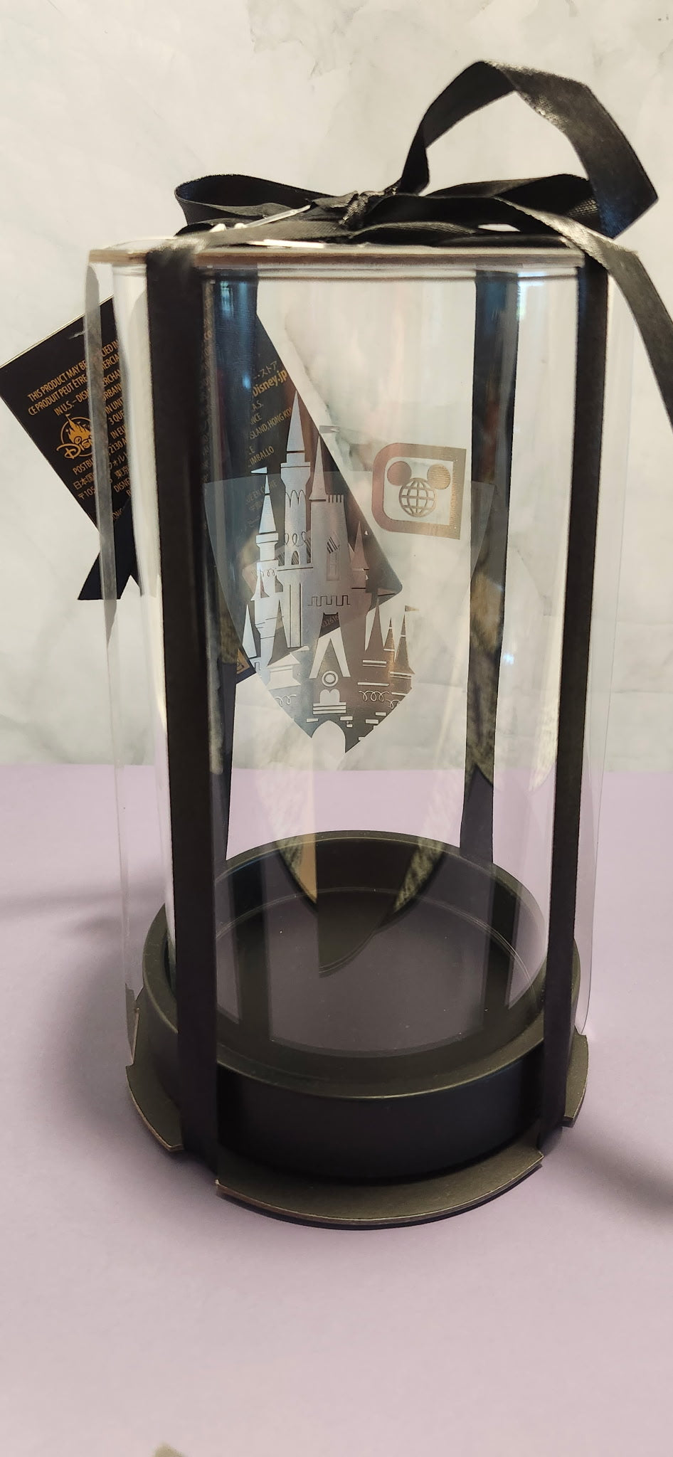 Walt Disney World Cinderella Castle Hurricane Candle Holder Gold & Black NWT