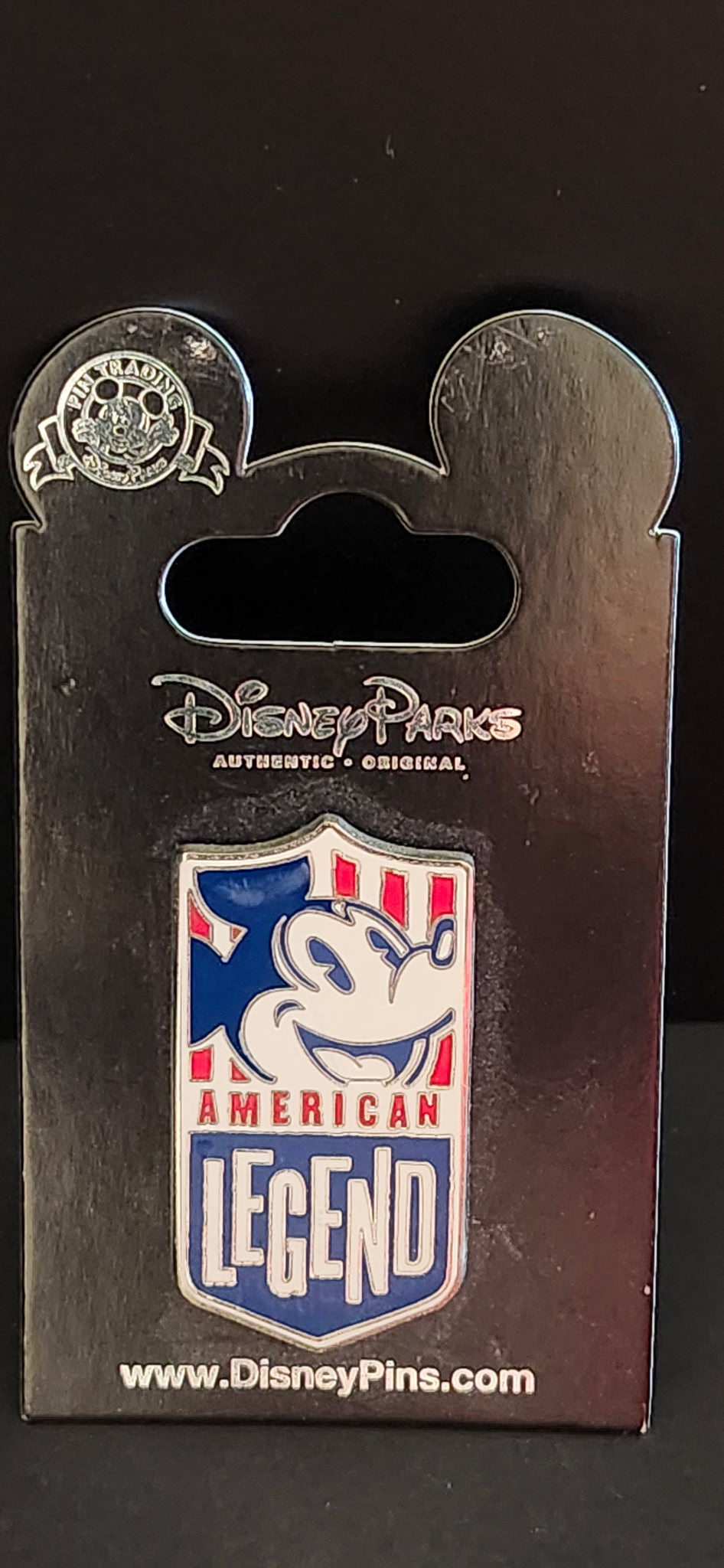 Disney Parks American Legend Mickey Mouse Pin Red White Blue Authentic