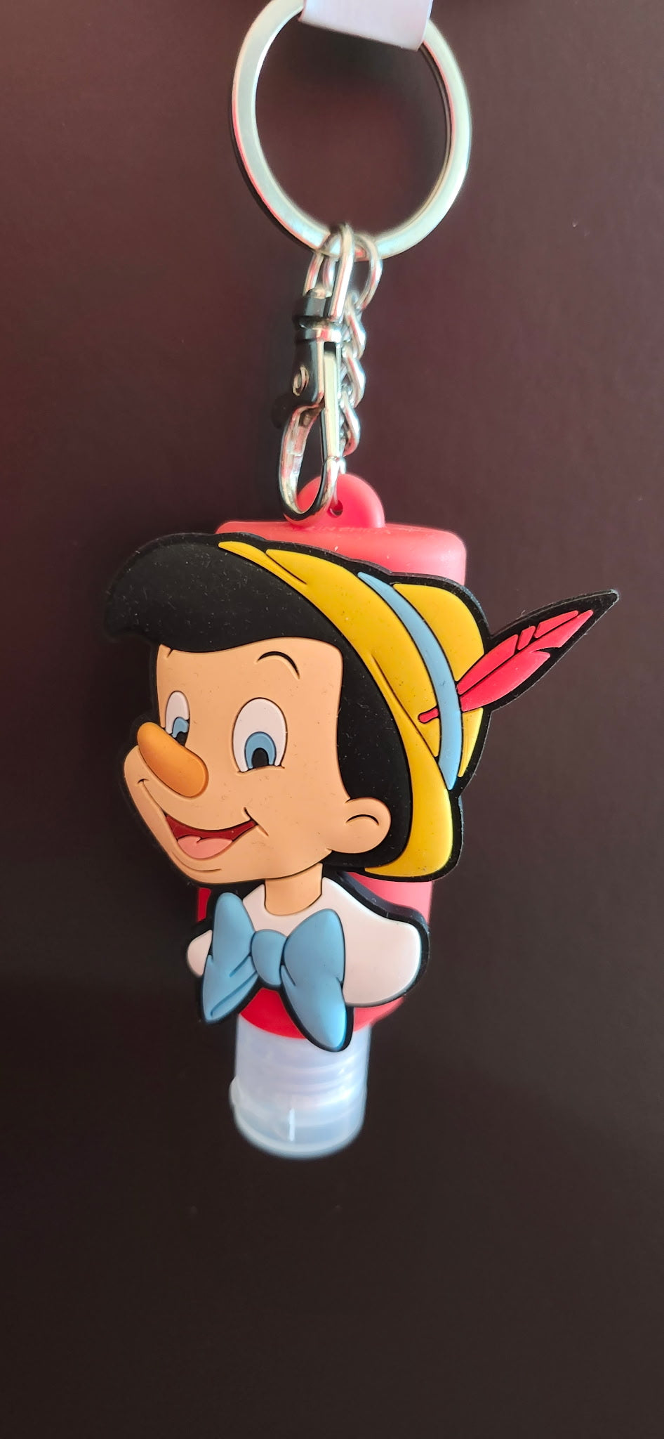 Disney Parks Pinocchio Hand Sanitizer Holder Keychain w/ Sanitizer NWT