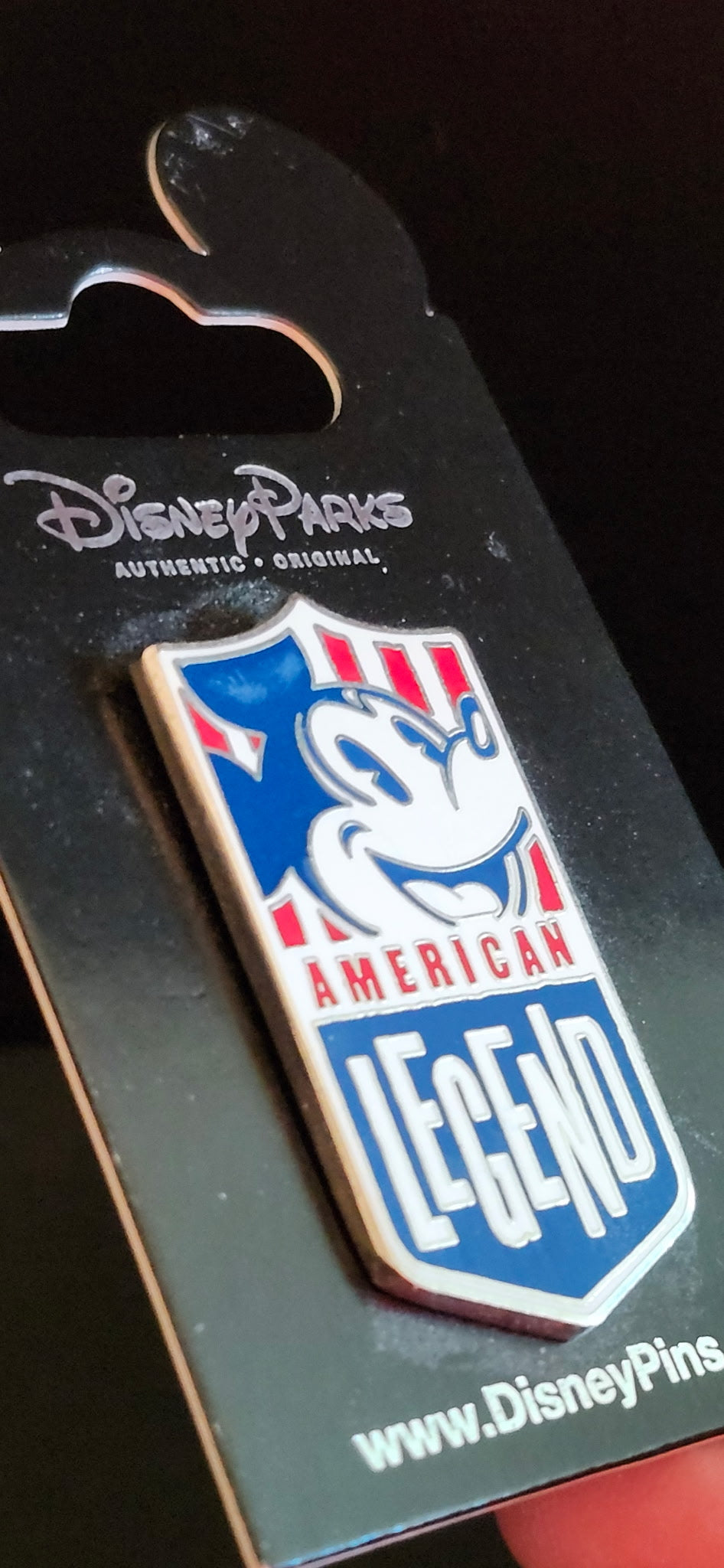 Disney Parks American Legend Mickey Mouse Pin Red White Blue Authentic