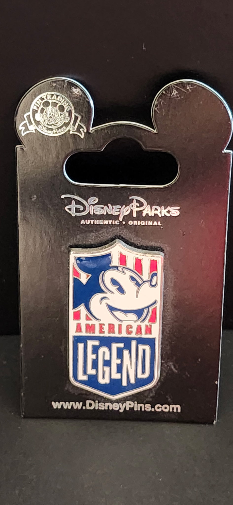 Disney Parks American Legend Mickey Mouse Pin Red White Blue Authentic